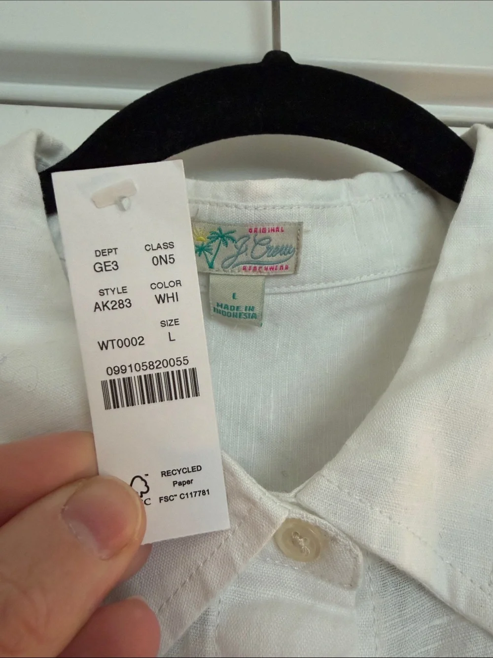 J. Crew lightweight white